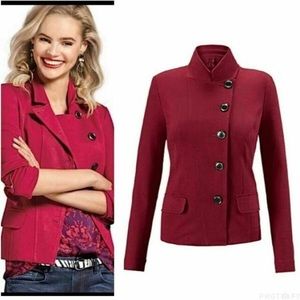 CAbi Red Ponte Knit Outing Blazer